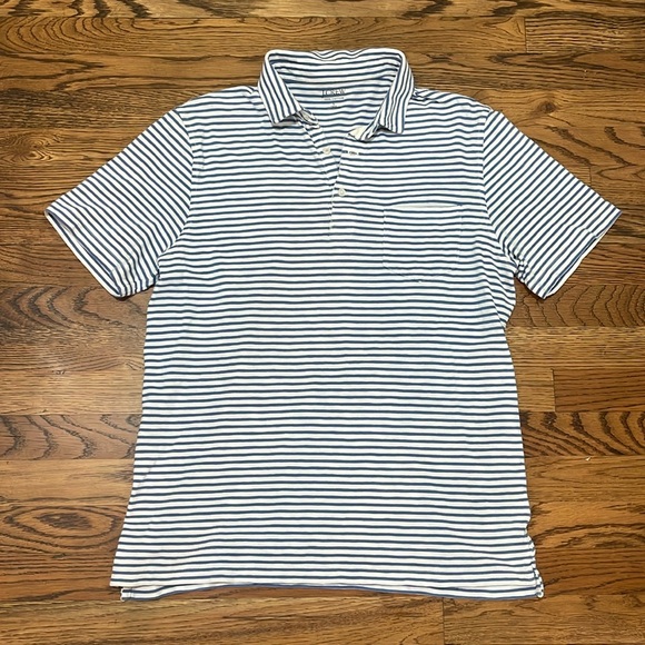 J crew Other - J Crew 100% cotton blue striped polo size large tall